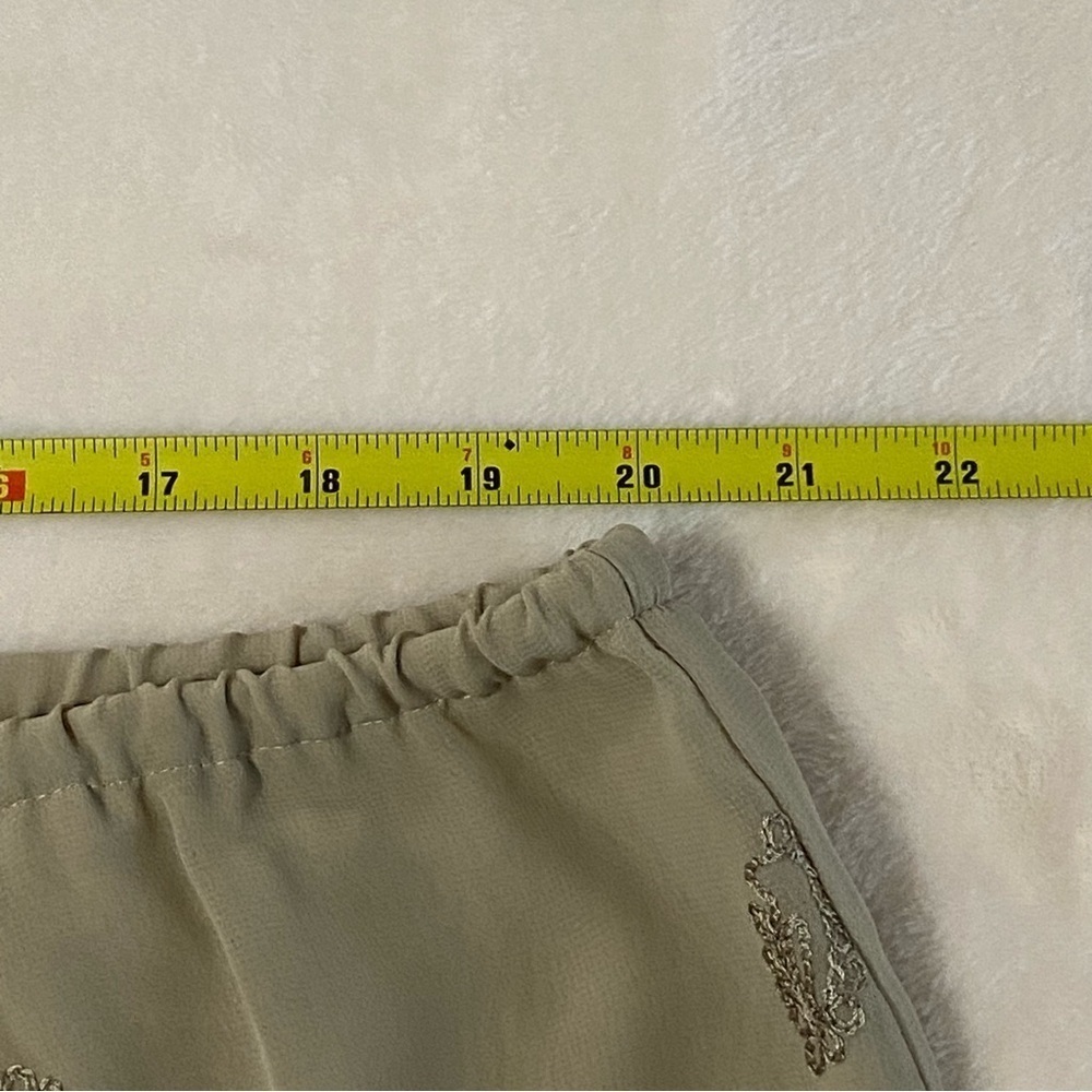 SOFT SURROUNDINGS / Sage Green Wide Leg Embroidered Rhinestones Pants Size XL - Picture 8 of 10